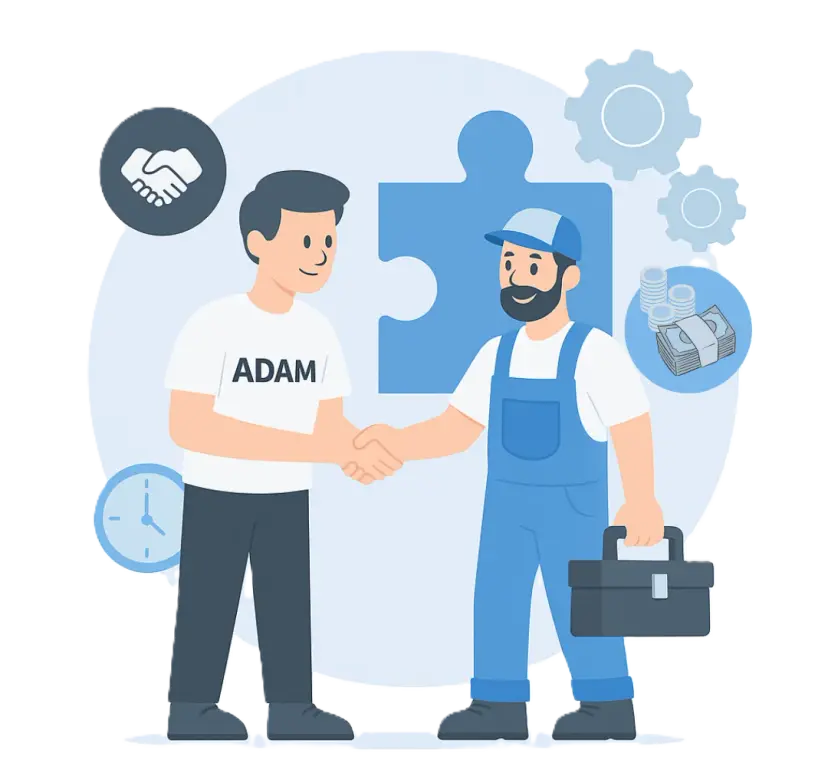 Tradesperson handshake illustration